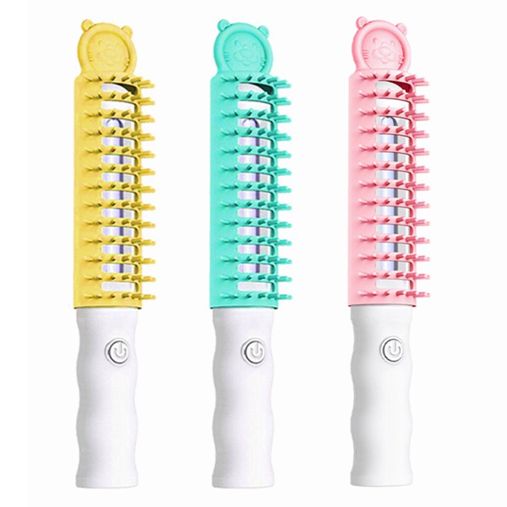 Hand Held Pet Electric Massage Comb UV Disinfection Lamp Sterilization Kill Mites Removal Hair Brush Portable Dog Cat Grooming
