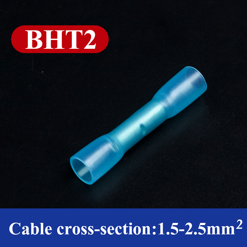 Terminales de crimpado a tope retráctil, Kit de terminales de empalme de Cable de alambre, sello de soldadura a prueba de agua, Conectores eléctricos, 20/50/100 Uds.: Rojo / 2P