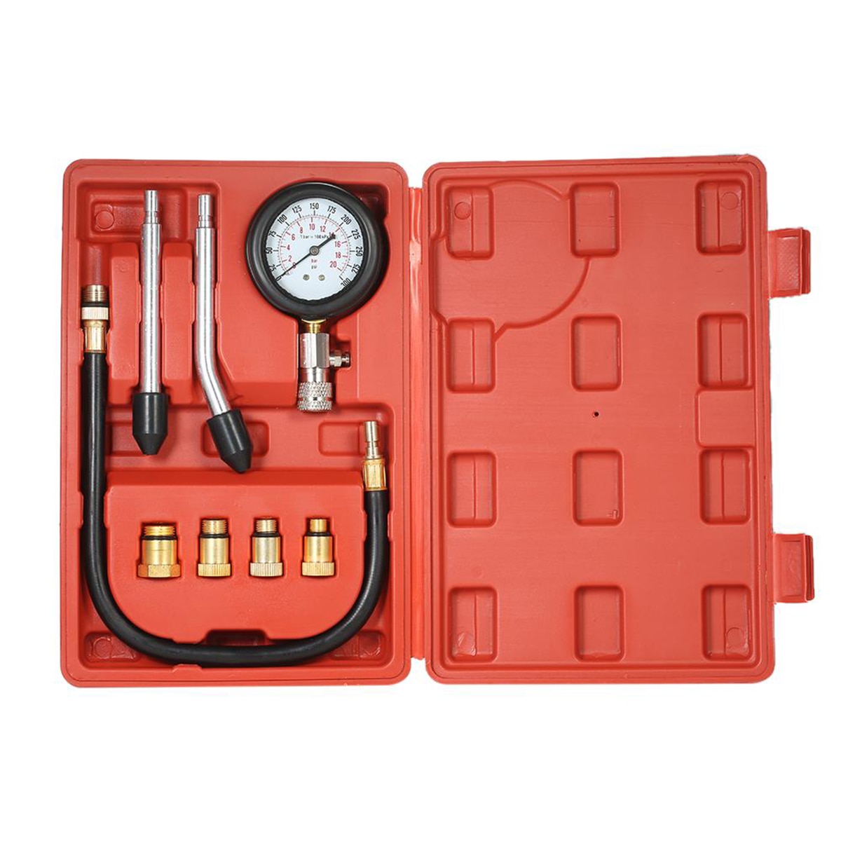 Multi-function Gasoline Engine Compression Tester Auto Petrol Gas Engine Cylinder Pressure Gauge Tester 0-300psi