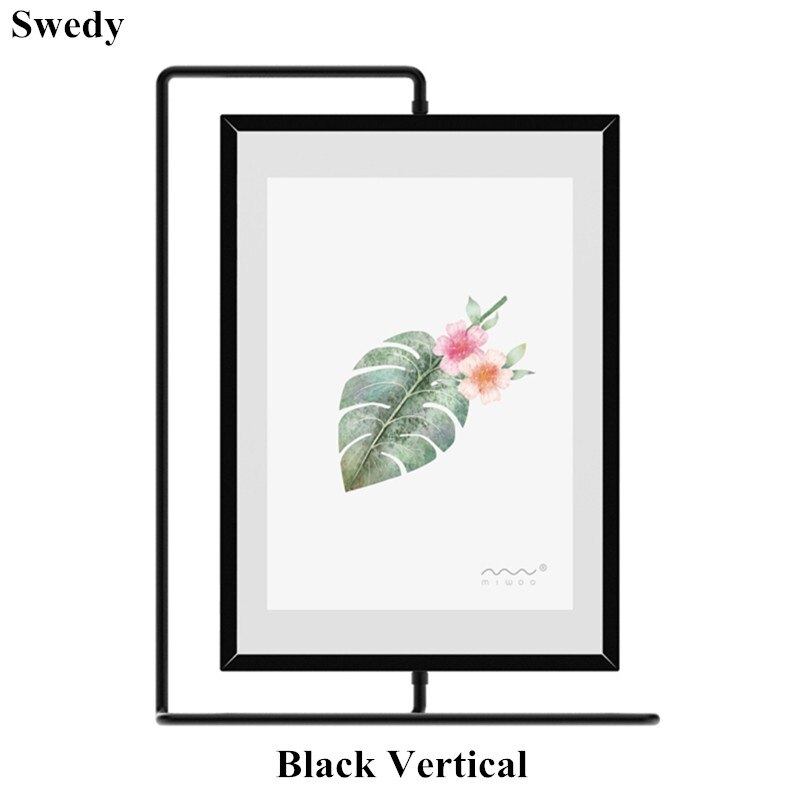 Double Side Rotating Table Menu Card Holder Photo Picture Poster Frame Countertop Price Listing Holder Display Stand: Black Vertical