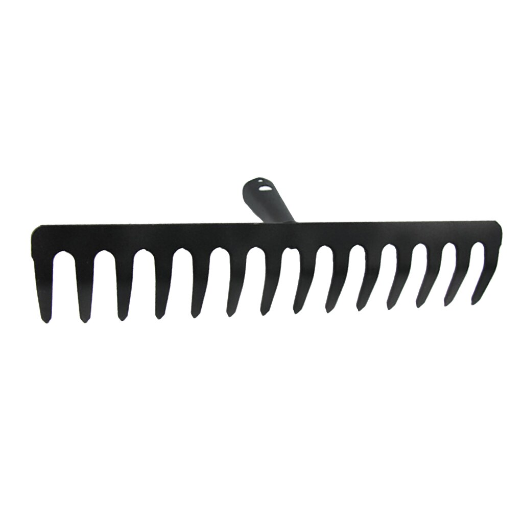 Rake Head 40cm Wide 14 Teeth Heavy Duty Steel Replacement Lawn Leaves Black