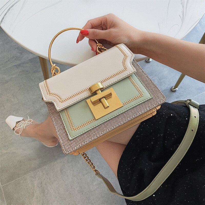 Crossbody väska för kvinnor läder små handväskor för flickor sac a main femme axel plånböcker och väskor rem kedja