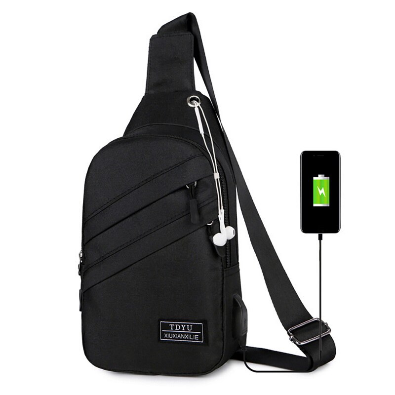 Male Women Nylon Waist Packs Sling Bag Crossbody Outdoor Sport Shoulder Chest Daily Picnic Canvas Messenger Pack Bolsa: black B