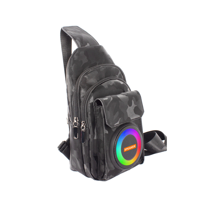 Outdoor Backpack Bluetooth Speaker Large Capacity Rechargeable Waterproof Power Bank for Hiking Cycling traval speaker bag: Beige