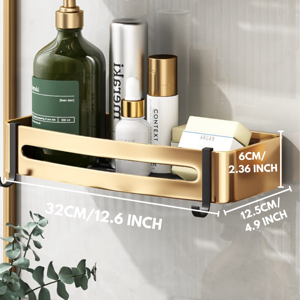 Luxury Bathroom Shelves Set Triangle Corner Shelf Shower Storage Rack Holder Wall Mounted Toilet Organizer Shampoo Organizer: Rec B