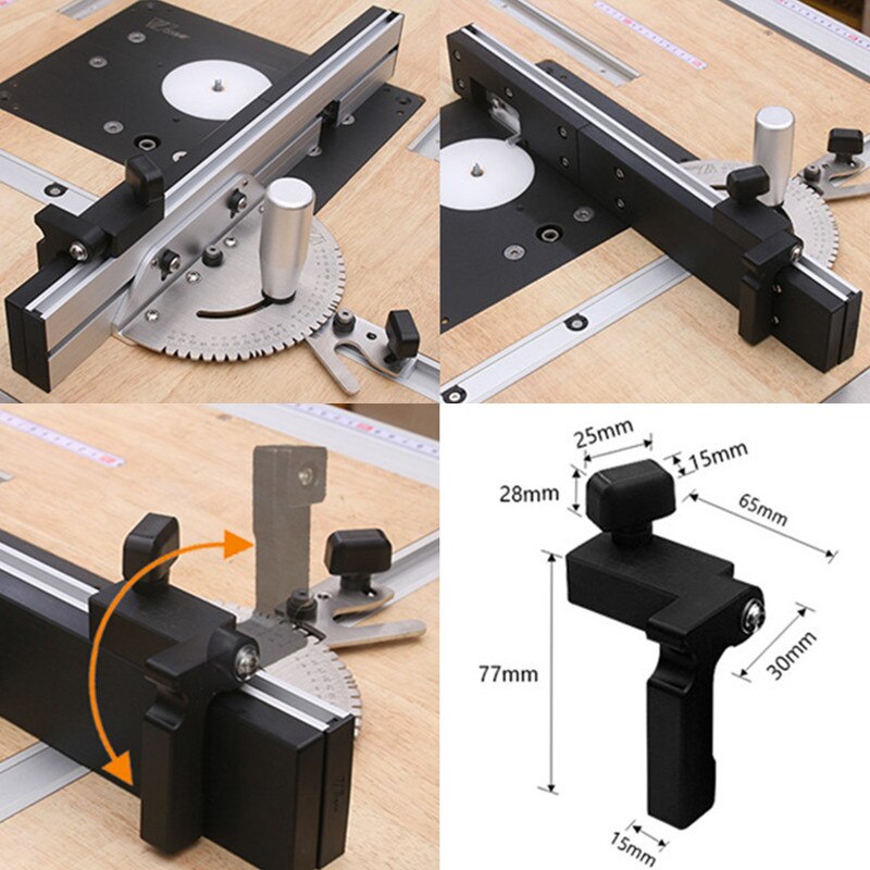 450mm Angle Miter Gauge Sawing Assembly Ruler Box Joint Jig Track Stop Limit Profile Fence Woodworking Tools Table Saw Router