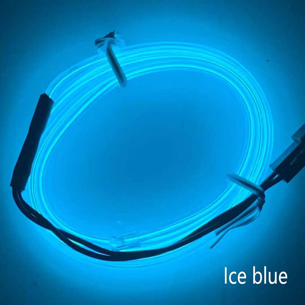 Neon Licht Naaien Rand EL Wire Led Dance Party Decor Auto Lichten Neon LED lamp Flexibele Touw Buis LED Strip decoratie 3 V/5 V/12 V: Ice Blue