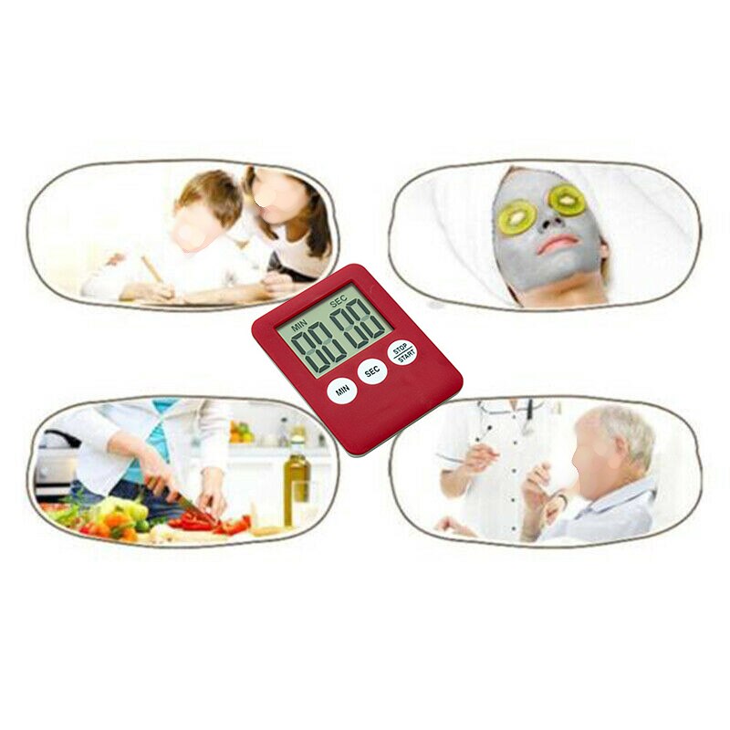 Magnetisk lcd digitalt display vandtæt badeværelse bruser timer vægur værktøj væg stativ alarm timer temperatur fugtighed bad