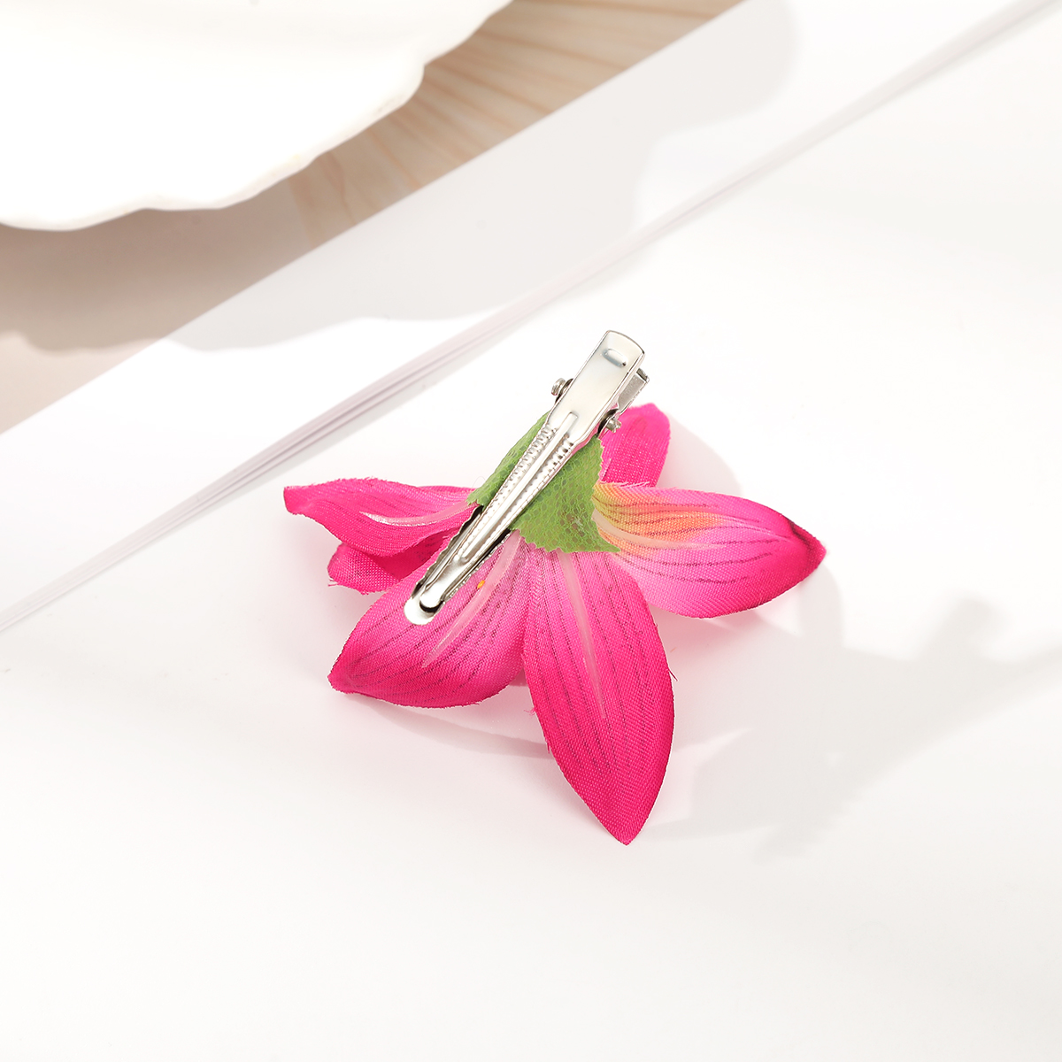 Horquillas de orquídeas simuladas, pinza para el pelo de flor blanca y rosa para mujer, horquilla para foto de playa de viaje de verano, Clip LATERAL, tocados de