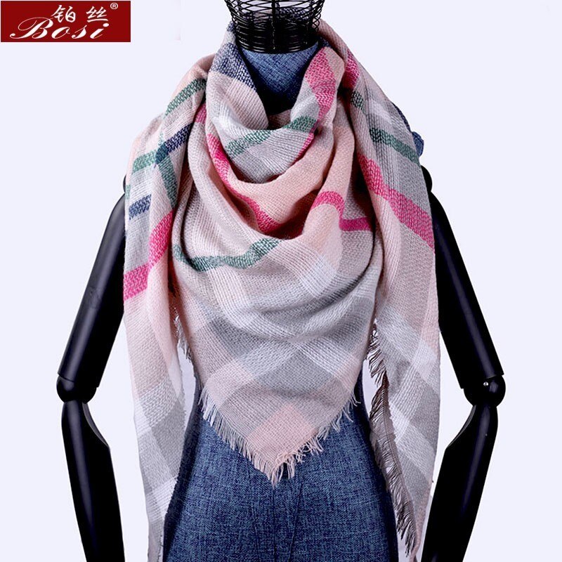 Winter Kasjmier Plaid Sjaal Sjaal Vrouw Poncho Driehoek Luxe Bandana Pashmina Wrap Grote Stola Luxe