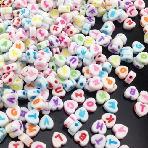 100pcs Alphabet Beads Mixed Letter Beads For Bracelet Accessories DIY Jewelry: Color 15