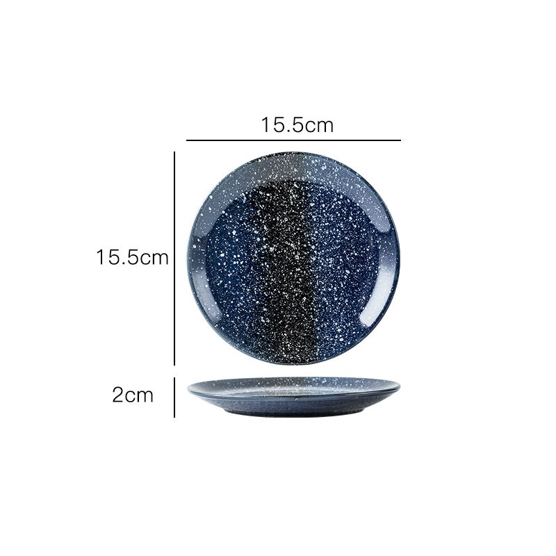Keramische Plaat Ronde Japanse Stijl Starry Platte Steak Ontbijt Pasta Nietje Voedsel Plaat Dessert Salade Dark Schotel Keuken Benodigdheden: 6inches
