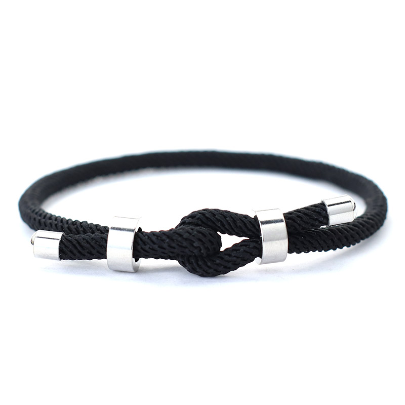 Novelties Men Bracelet Stainless Steel Metal Adjustable Cord Chain Braslet Lucky Red Thread Braclet Pulsera Roja Hombre Handmade: REDDISH BROWN