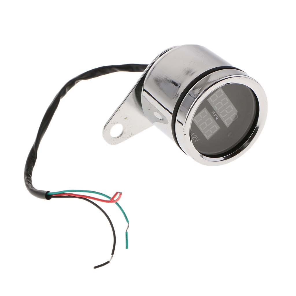 62MM LED Digital Voltmeter Voltage Tachometer RPM Gauge 2 In 1 Guage Meter