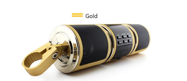 Bluetooth Motorcycle Stereo Subwoofer Sound system Waterproof IP4: Gold