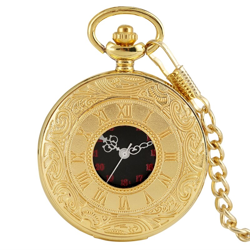 Antique rétro chiffre romain affichage Quartz montre de poche argent or collier pendentif horloge de noël pour hommes femmes: gold 30cm chain