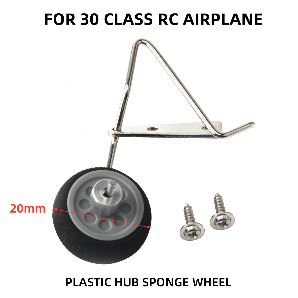Juego de ruedas de tren de aterrizaje trasero de fibra de carbono, modelo de motor de gasolina, avión RC, 30E/50E/20CC/30CC/50CC/100CC, 1 ud.: Negro