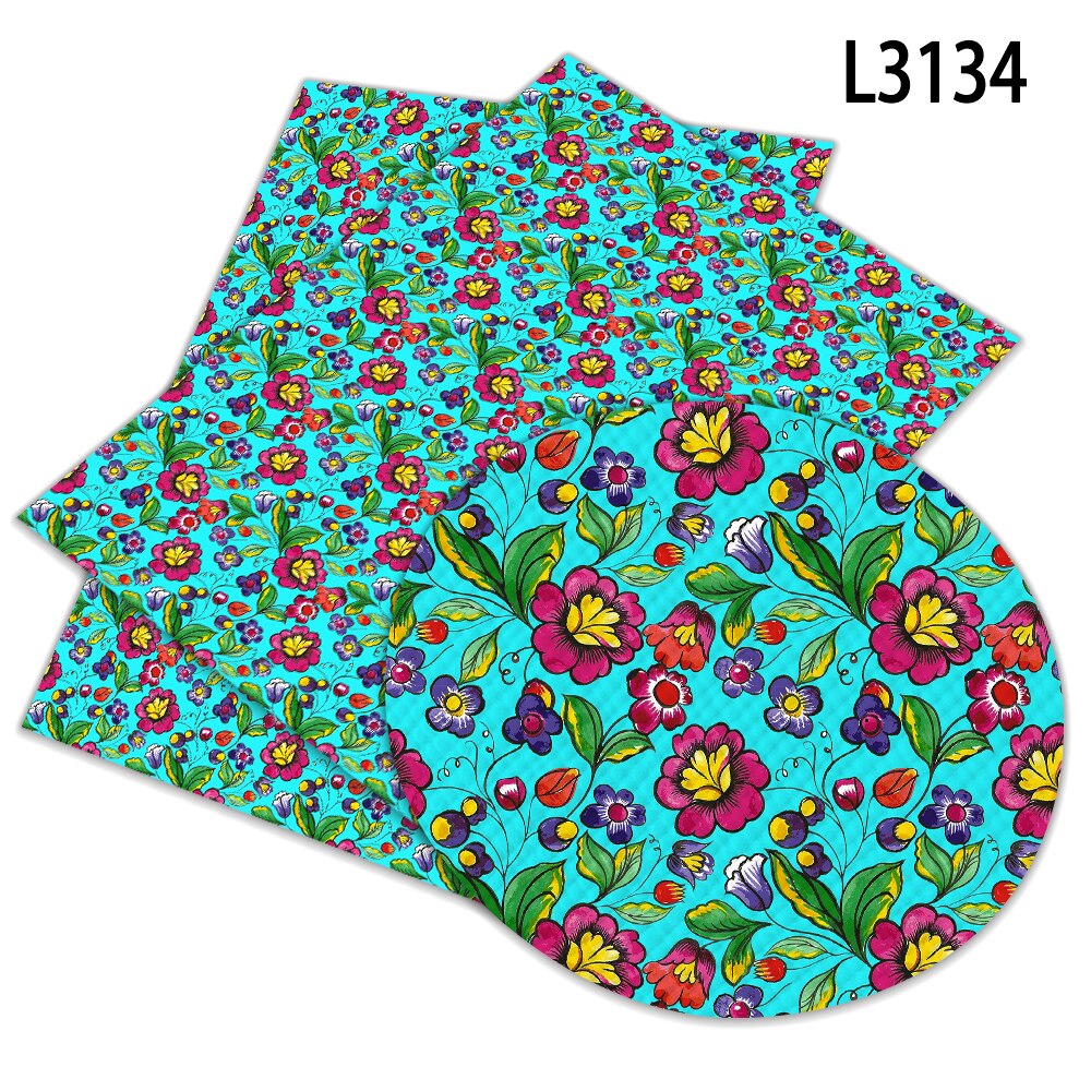 Arriavl Beautiful Flower Pattern A4 22x30cm Printed Faux Leather for DIY Bag Material Fabric L312 L313: L3134
