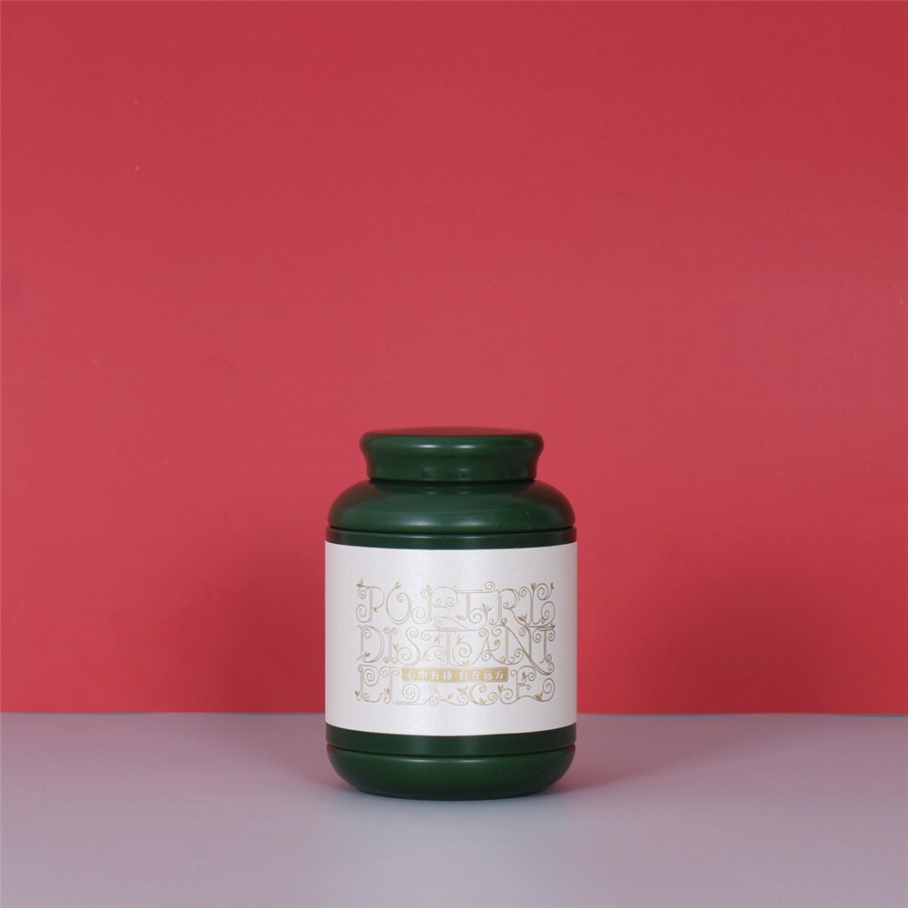 Portable Tinplate Tin tea caddy Tieguanyin sealed storage tank travel Tea Boxes tea tin containers coffee canister Spice jar: A05