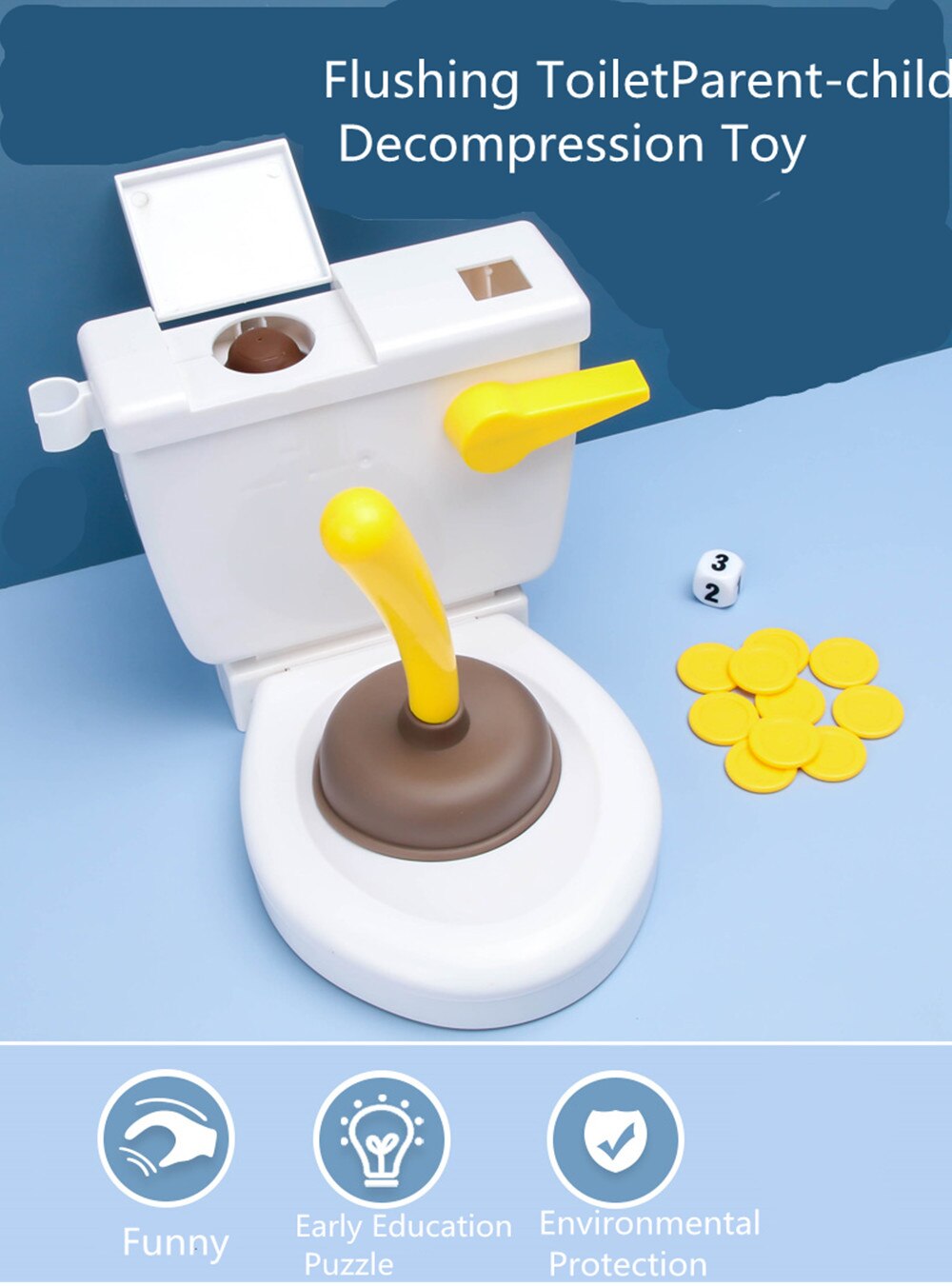 Flushing The Toilet To Take A Poop Nonsensical Prank Decompression And Vent Parent-child Games