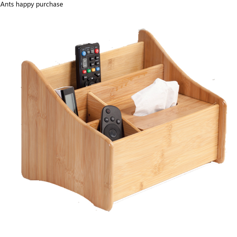 Bamboo Wood Remote Control Storage Box Living Room Office Desk Tea Set Entrance Key Sundries Finishing Box Tissue Box Storage