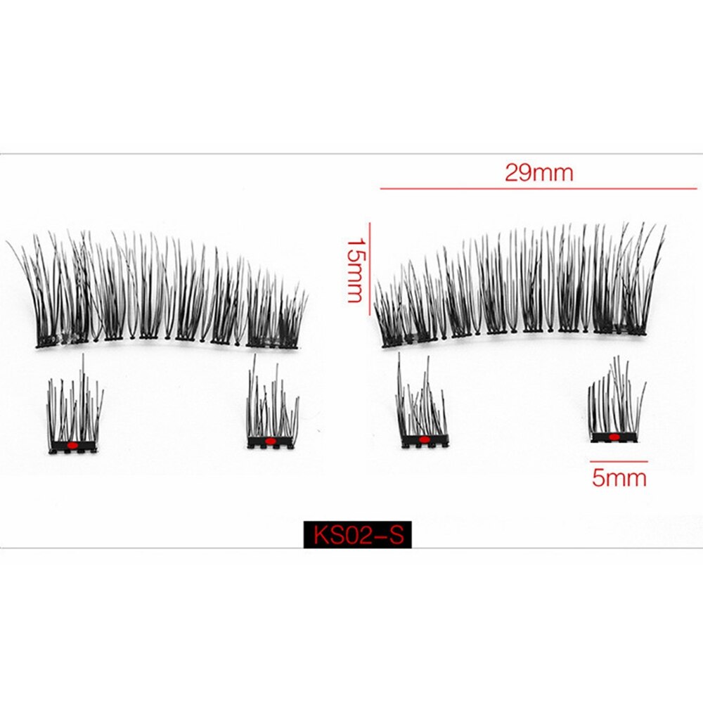 Magnetic Eyeashes with 2 Magnet Tweezers Set Natural False Eyelash Acrylic Box Packaging Magnet Lashes Makeup Tool
