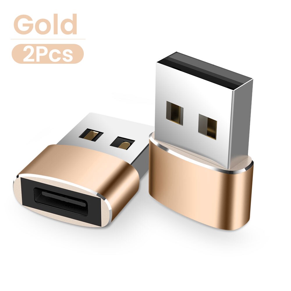 Robotsky USB Stecker auf USB Typ C Weibliche OTG Adapter Konverter Typ-c Kabel Adapter Für Nexus 5x6p Oneplus 3 2 USB-C Daten Ladegerät: 2PCS GOLD