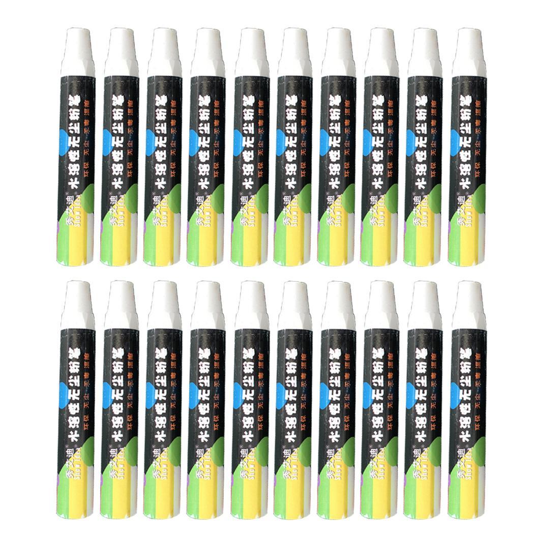 Dust-free Water-based Chalk Non-Toxic Chalk for School Kindergarten Home White, Multicolor: Default Title