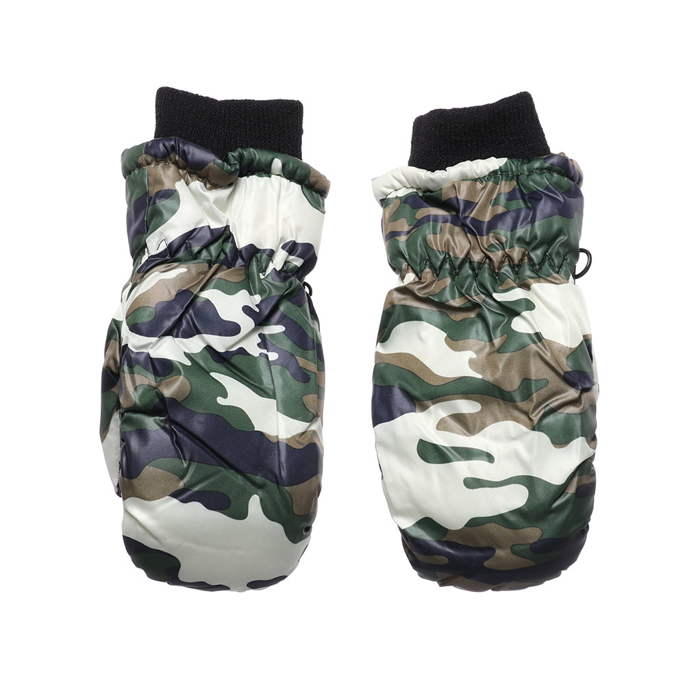 0-5 ans enfants gants de Ski mignon dessin animé bonhomme de neige hiver épais velours tricoté mitaines coupe-vent anti-dérapant Sports de plein air gants: Style2-Green