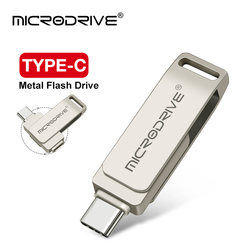 Tipo-C USB Flash Drive Stick 2 em 1 Memory Stick Armazenamento externo Pendrive Dispositivos de memória para iPhone/Android phone