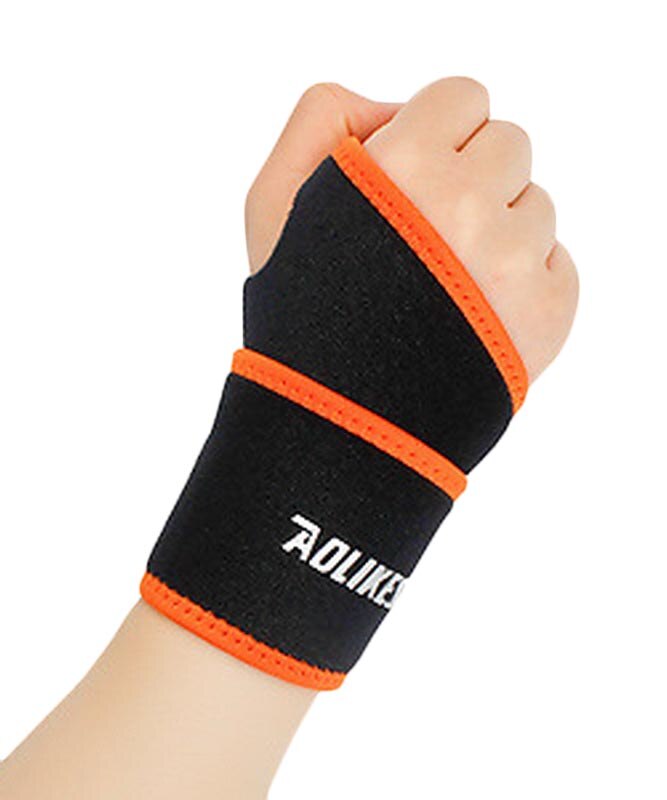 1 stk fitness håndledsbeskytter bånd hjemme træning træning håndvægte armbånd håndled støtte wraps rem gym tilbehør sport: 1 stk sort orange