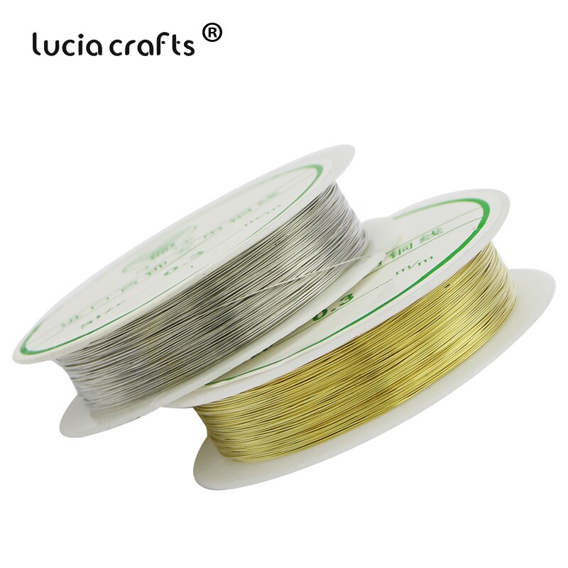 Lucia håndværk 0.3/0.4/0.5/0.8mm sliver perletråd metal håndværk ledning perle hånd tablet 1 rulle / pakke  i0204