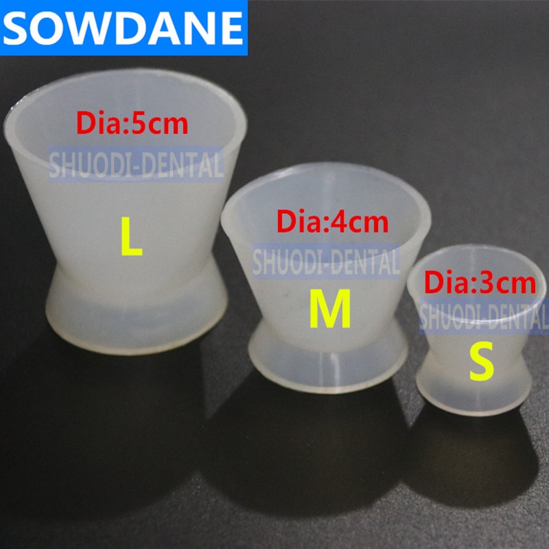 Taza mezcladora de silicona Flexible Dental, recipiente de plástico mezclador de goma de silicona, herramienta de dentista