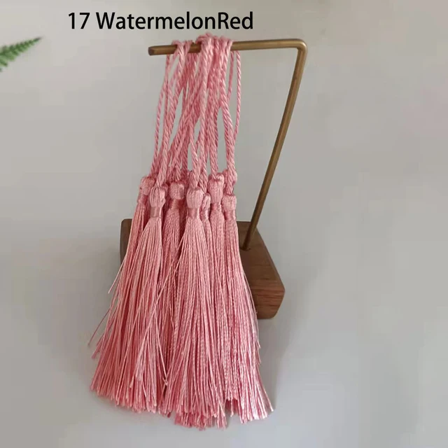 100 Uds 13cm borla Vertical flecos de seda costura Bang Trim para cortina decoración del hogar: Marfíl