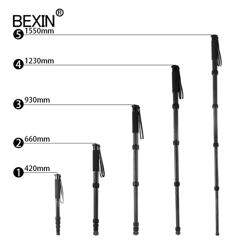 P285A unipod stick tripod monopod dslr video stand lightweight portable camera monopod with foot nail Carry bag for camera