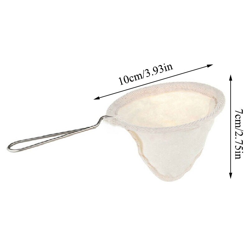 1pc Washable Handle Coffee Filter Stainless Steel Reusable Coffee Filter Cone-Style Refillable Gold Mesh Cafe Maker Machine Tool: White