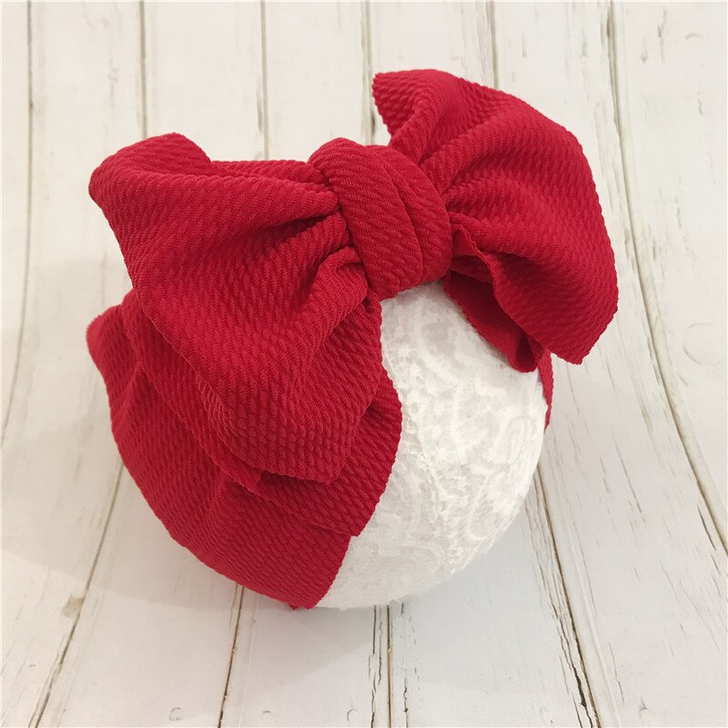 7'' Big Bows Texture Top Knot For Girls Chic Kids Winter Solid Wide Headband Hair Bow DIY Hair Accessories Head wrap