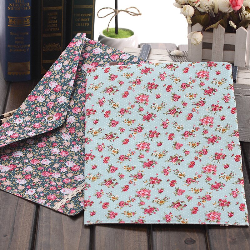 1 PC Documents File Bag Of Cute Floral A4 Cloth Art Press File Bag Folder Stationery School Office Escolar Papelaria
