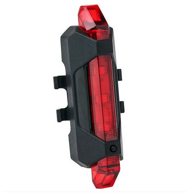 Portable LED USB Rechargeable Mountain Bike Bicycle Waterproof Tail Rear Safety Warning Light Taillight Lamp Super Bright: Red