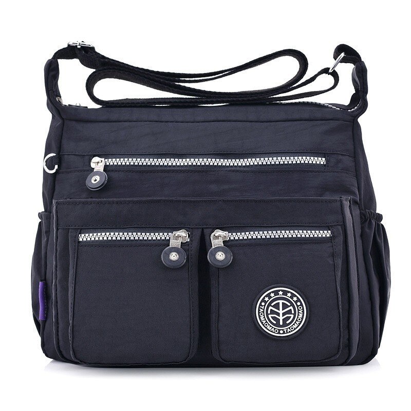Herald Mode Waterdichte Nylon Vrouwen Messenger Bags Carteira Vintage Zwervers Dames Handtas Vrouwelijke Crossbody Tassen Schoudertassen: black