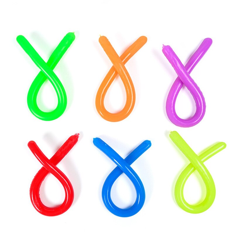 4Pcs Soft Rubber Sausage Noodle Elastic Rope Toys Stretch String Decompression Toy Stretchy Fidget Relief Stress Vent Toys