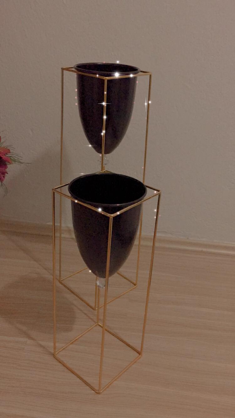 Maceta de Pedestal de Metal para decoración del hogar, 2 piezas