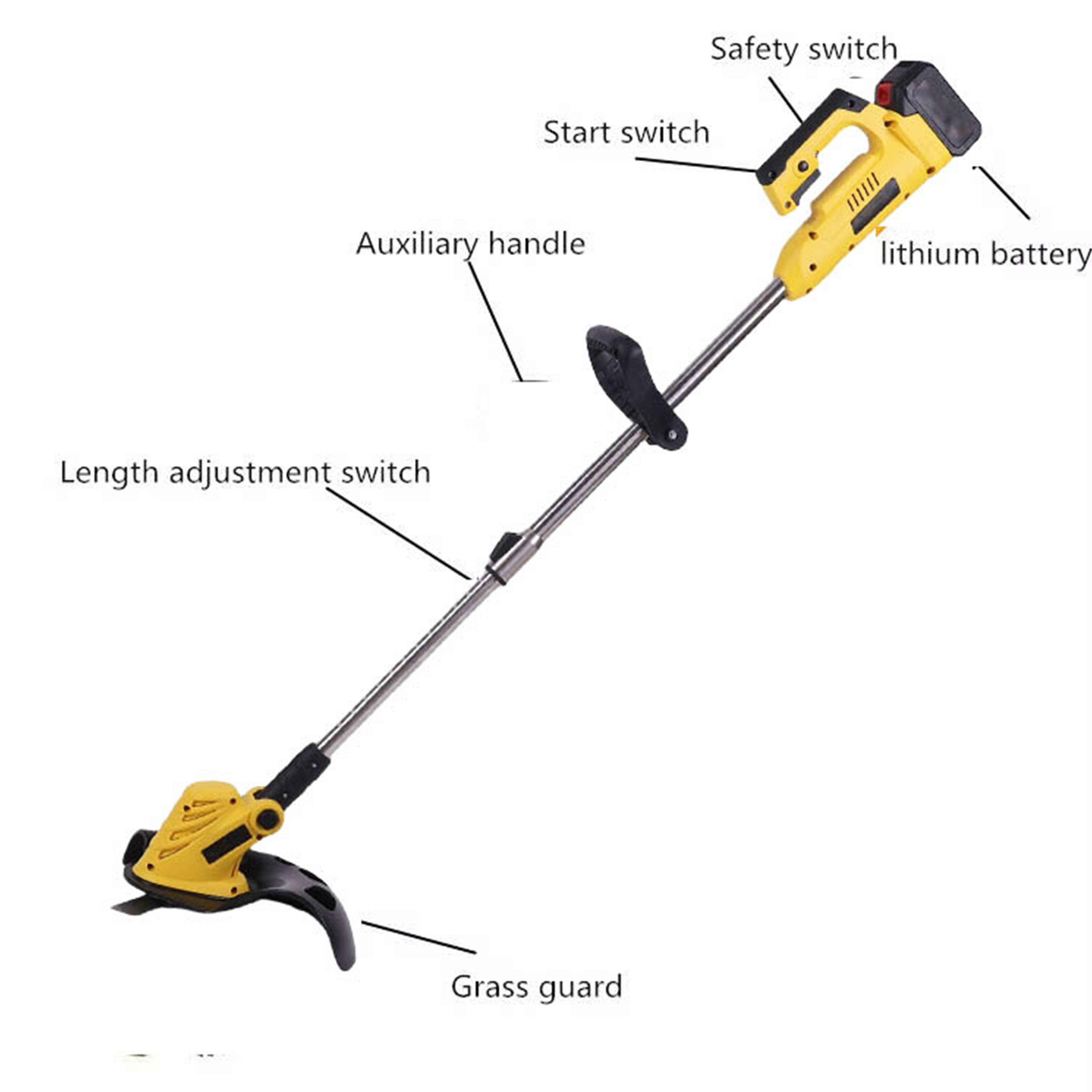 Apto para dewalt 20v motor elétrico sem escova cortador sem fio capinador doméstico recarregável para jardim gramado aparar ferramentas de poda