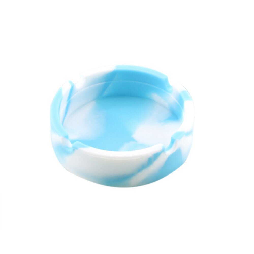 Silicone Ashtray Premium Silicone Rubber High Temperature Heat Resistant Round Ashtray: Light blue