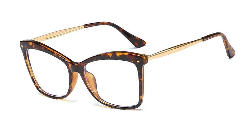 45894 TR90 Rice Nail Glasses Frames Men Women Optical Computer Glasses: C13 leopard