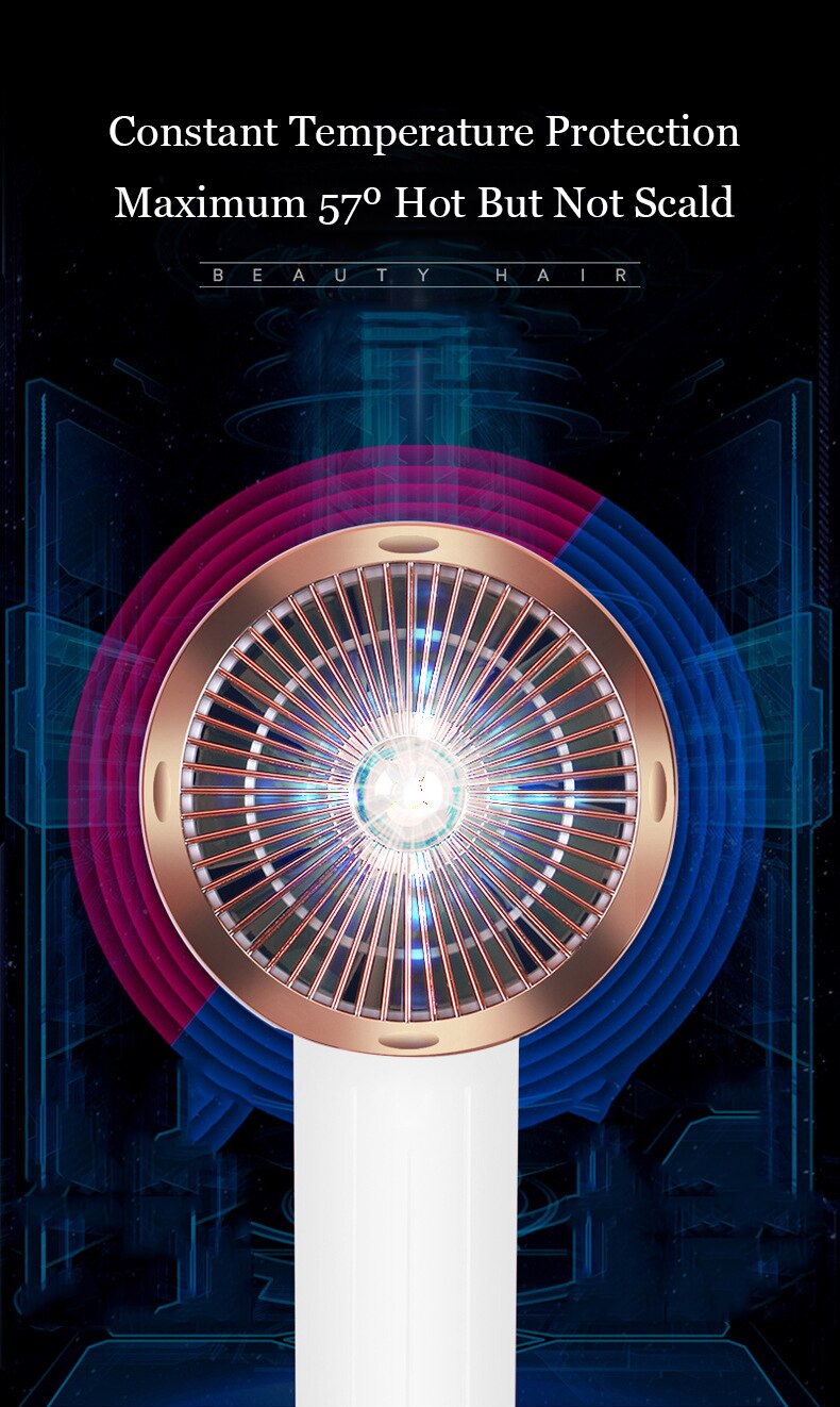 Electric Hair Dryer With Negative Ion Diffuser Blue Light Blow Dryer Powerful Soldering Blower Hairdryer Hair Drying Machine