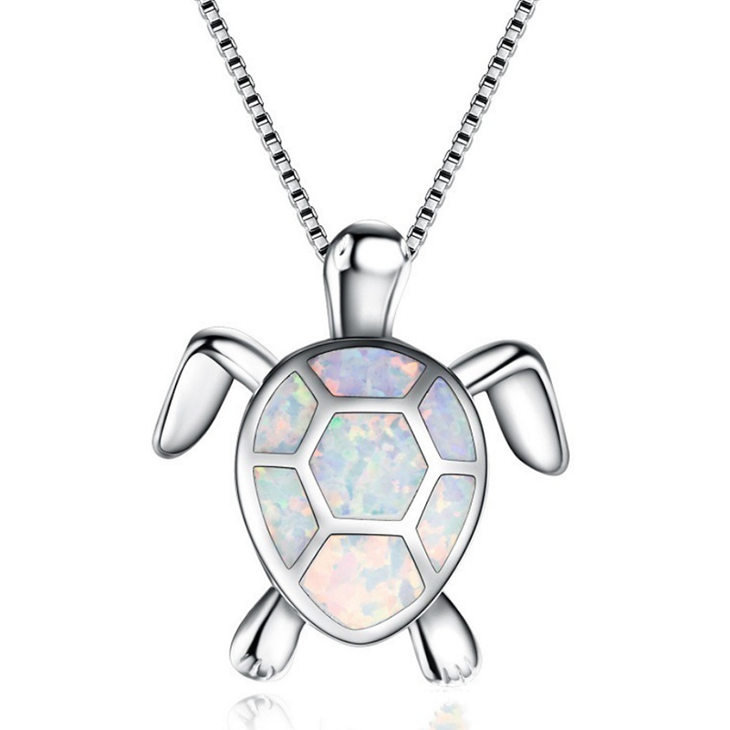 2021 nova moda tartaruga pingente colar feminino moda metal animal bonito acessórios festa presente quatro cores atacado: Vermelho ferrugem