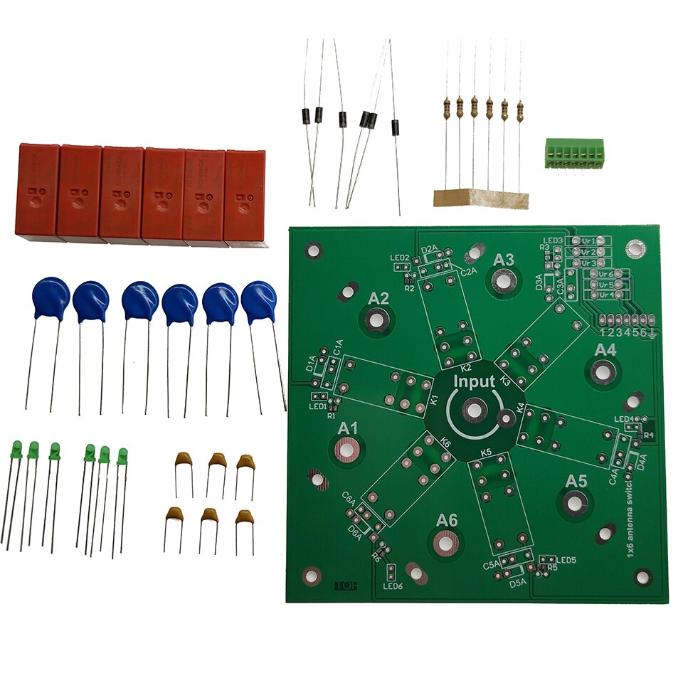 6-Weg DIY Bausatz 6:1 koax Fernbedienung Antenne Schalter Also-239 1,8 MHz-60MHz 4,9: DIY Bausatz