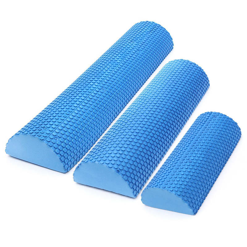 Blue Yoga Blokken Eva Foam Yoga Roller Pilates Fitness Half Ronde Foam Roller Met Massage Floating Point 30cm 45 Cm 60 Cm