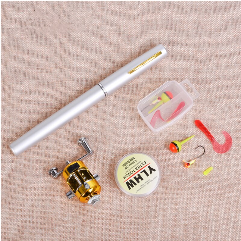 2021Outdoor Portable mini Pen Fishing rod Telescopic set: D